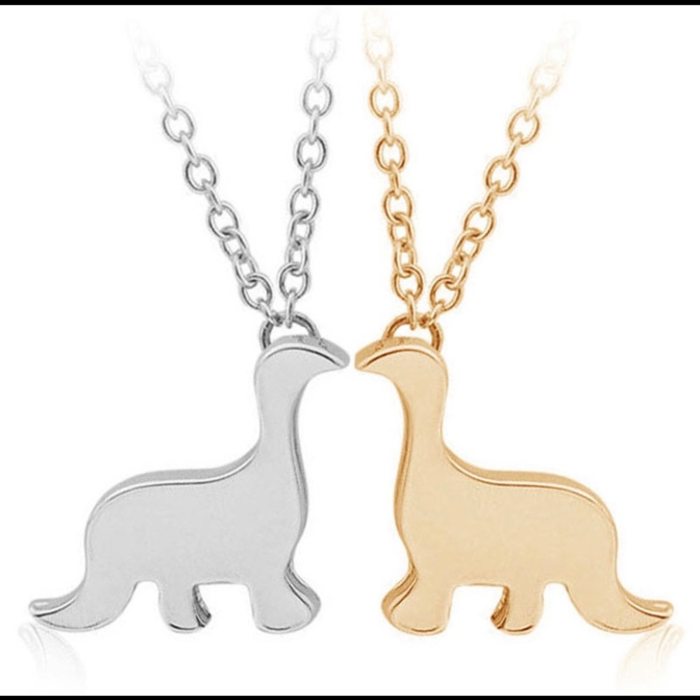 🦕NWT Dinosaur silver alloy single necklace